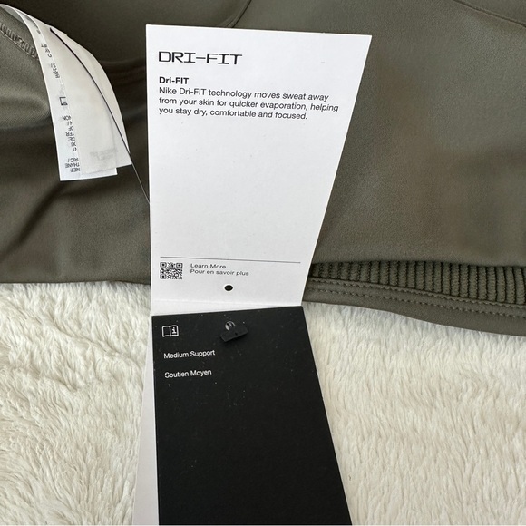 Nike Dri-FIT Sports Bra Olive Green 1X Racerback Medium Support NWT - Picture 4 of 6